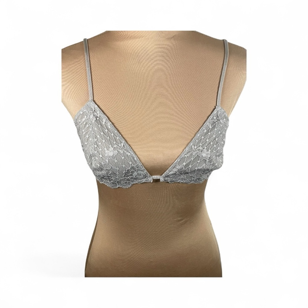 Free People Elegant Lace Gray Bra Size Large